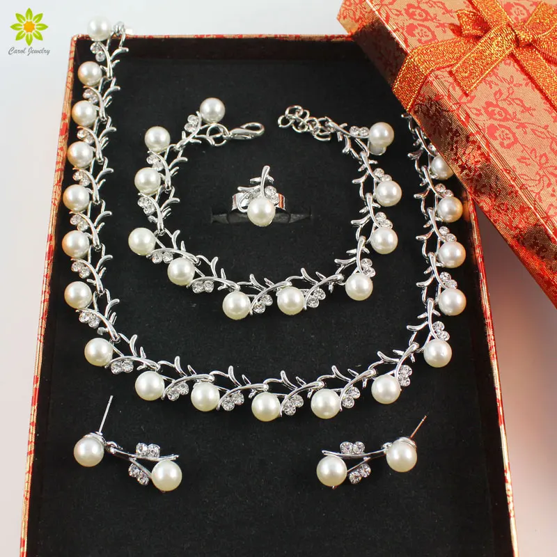 Женские свадебные аксессуары хрустальное ожерелье серьги посеребренные