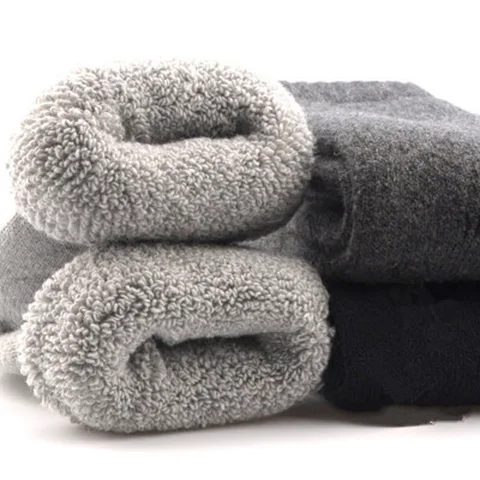 Носки мужские зимние шерстяные, утепленные удобные, устойчивые к холоду теплые, повседневные брендовые