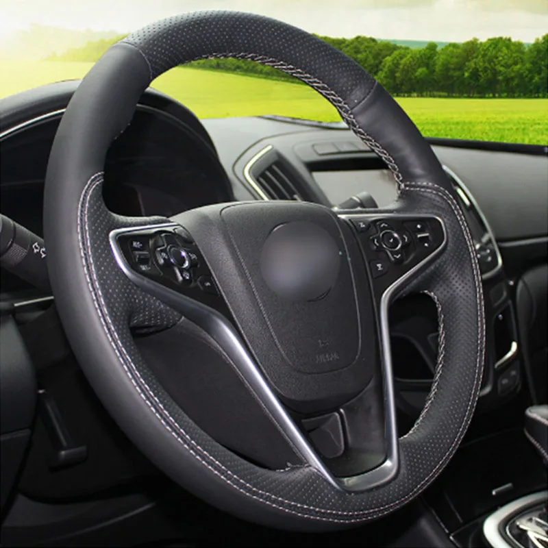 DIY Швейные-on из искусственной кожи крышка рулевого колеса точное подходят для Buick