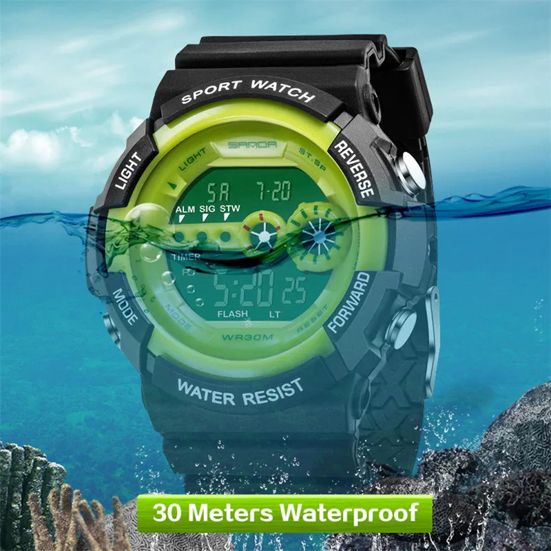 SANDA часы женские мужские Топ люксовый бренд спортивные цифровые светодиодные