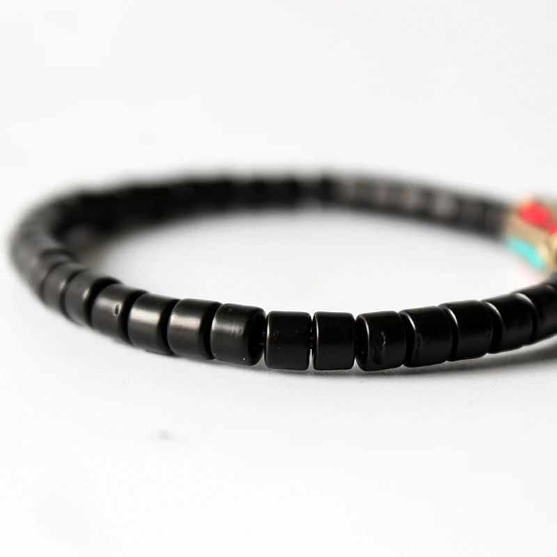 Оптовая продажа растягивающийся браслет унисекс из кокосовой ракушки с медными