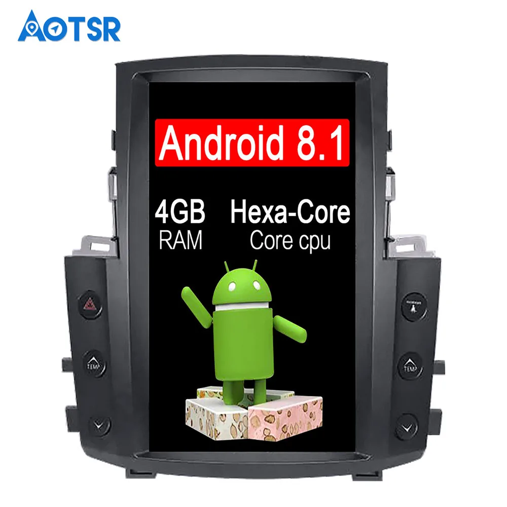 Автомобильный GPS навигатор в стиле Tesla Android 8 1 4 + 32 ГБ без DVD плеера для Lexus LX570 радио