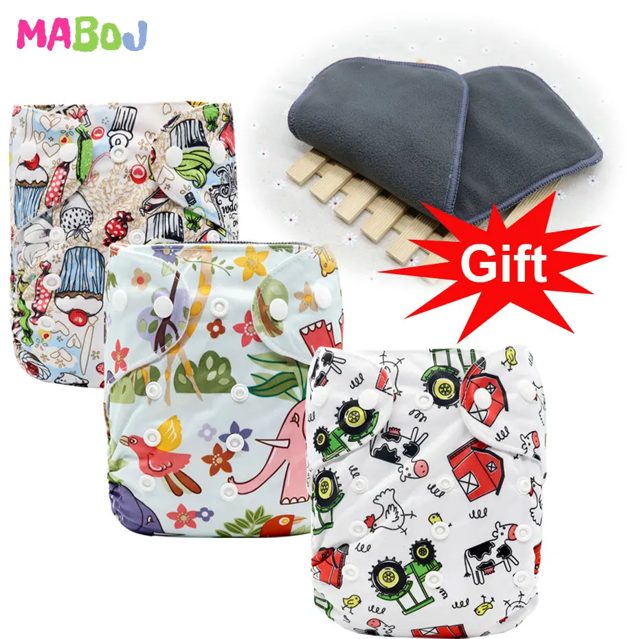 PD5-4-4 MABOJ Cloth Diapers Baby Pocket Cloth Diaper One Size Waterproof Nappy Reusable Cloth Nappies Set Washable Wholesale New - Цвет: PD5-4-4