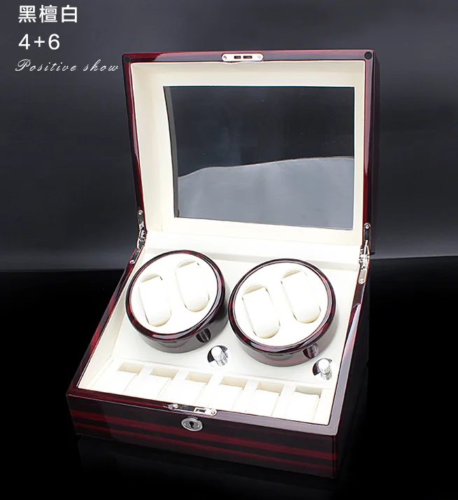 4 + 6 винно красная коробка для намотки часов мотор автоматическое вращение