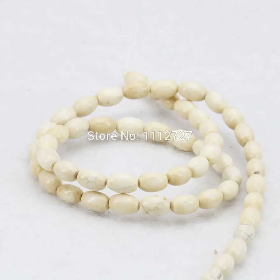 4x6mm Ornaments White Turkey Stone DIY Loose Beads Howlite Rice Accessory Parts 15inch 11.11 Jewelry Making Women Gifts | Украшения и