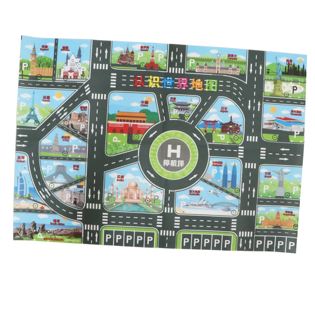 Дорожное движение игровой коврик игрушечный автомобиль и трек игра Мир ковер с