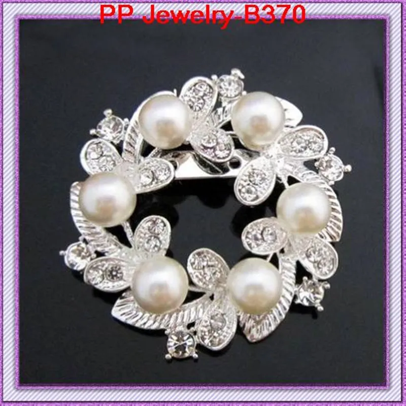 

Wholesale 12pcs/lot Rhinestone Crystal Wedding Bridal Bouquet Flower Pearls Brooch Pin