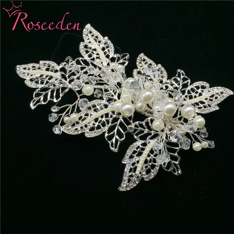 

Winsome Crystal Pearls Wedding Bride Hair Comb Hairpin For Wedding Hair Jewelry Accessories 100%Handmade Bridal Headpiece RE3057