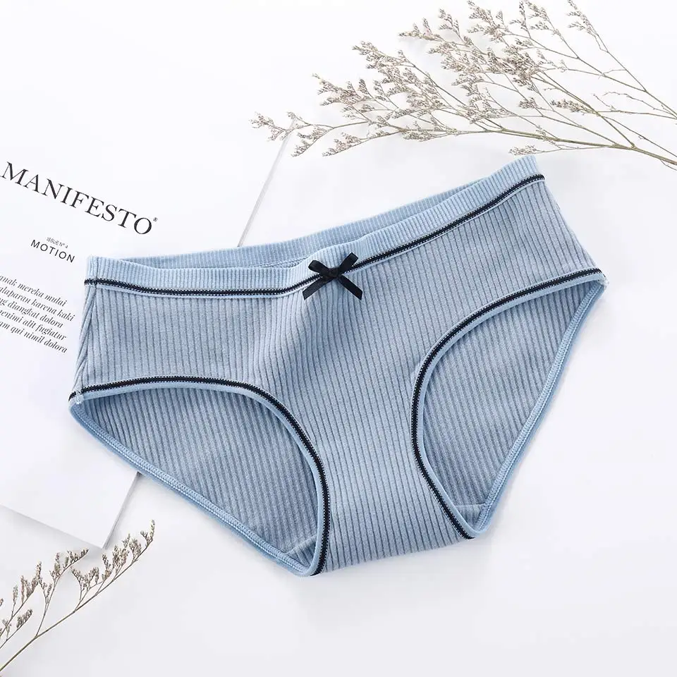 M-green panties Женское Бесшовное нижнее белье, сексуальные хлопковые мягкие воздухопроницаемые трусики, трусы для девочек, M-XL, одноцветные, со средней посадкой, с бантом, нижнее белье, высокое качество - Цвет: M-green panties
