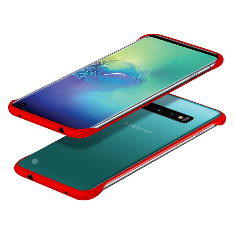 Red CENMASO Frameless Bumper Ultra Thin Design Case for Samsung S10 Case Shockproof Case for Samsung Galaxy S10 Plus Case Cover - Цвет: Red