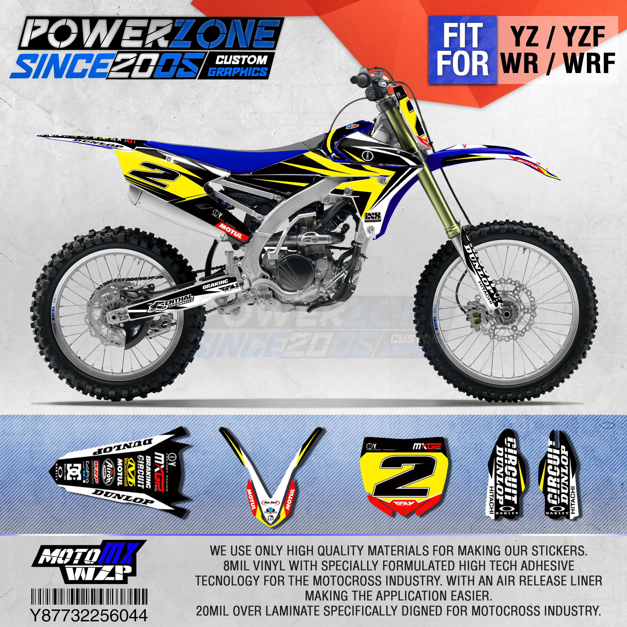 

PowerZone Customized Team Graphics Backgrounds Decals 3M Custom Stickers For YAMAHA YZF250FX 14-18 YFZ 19 YZF450 14-17 18-19 044