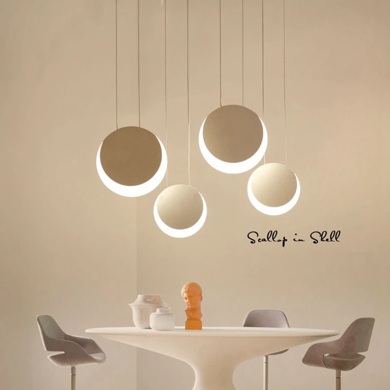 LukLoy Moon Pendant Lights Loft Hanging Light Fixture Kitchen Hanglamp Living Room Bedside Lamp Luminaire | Освещение