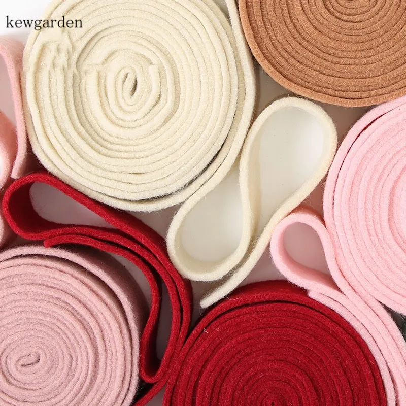 Kewgarden Handmade Tape Wool Felt Fabric Ribbons DIY Bowknot Flower Ribbon 50MM 2&quot Accessories Gift Bouquet 5 Meters | Дом и сад