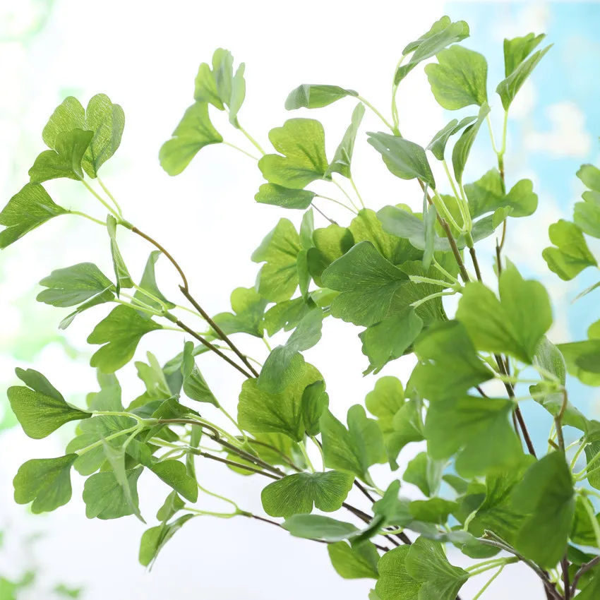 Зеленые листья Ginkgo для оформления свадебной фотосессии|Искусственные растения| |