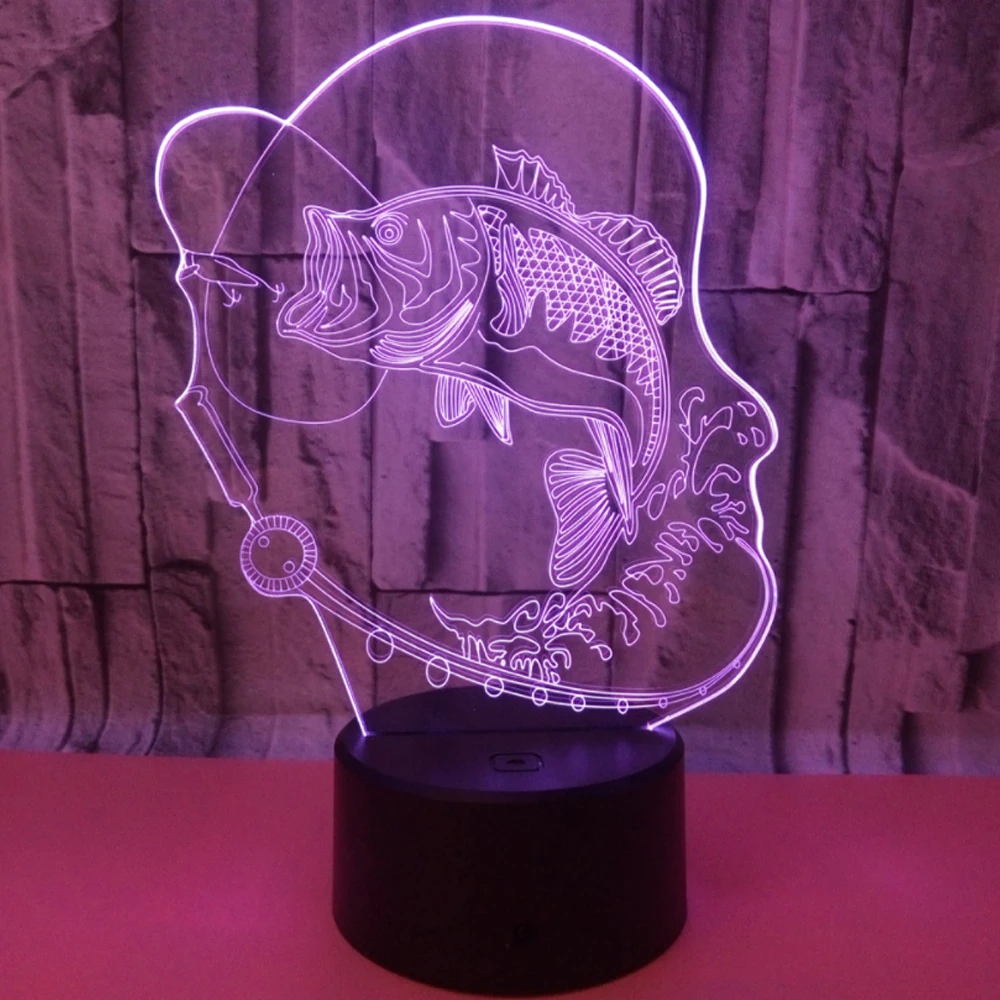 Carp Touch Table lamp 7 Colors Changing Desk Lamp 3D Novelty Led Night Light LED Drop Ship New Year Gift | Лампы и освещение
