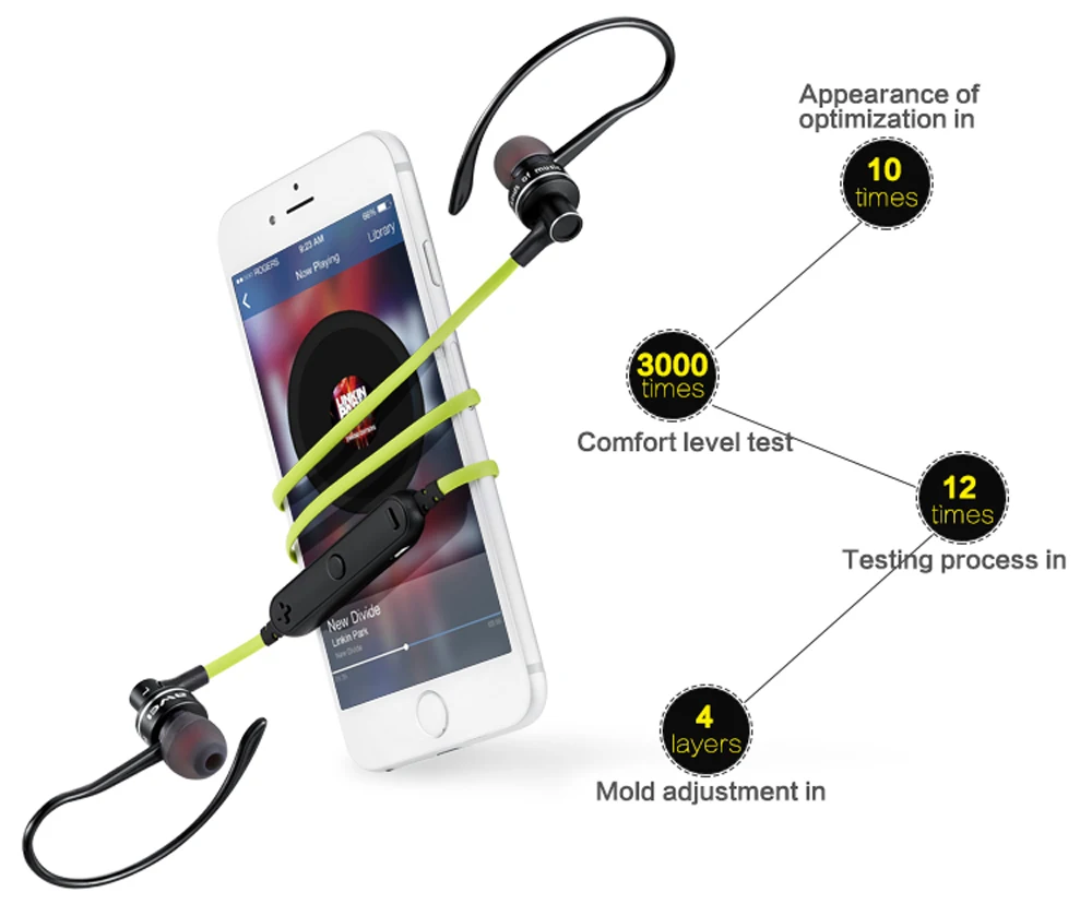 2017 Оригинальный Awei A990BL Беспроводной наушники спортивные Шум изоляции Bluetooth 4 0