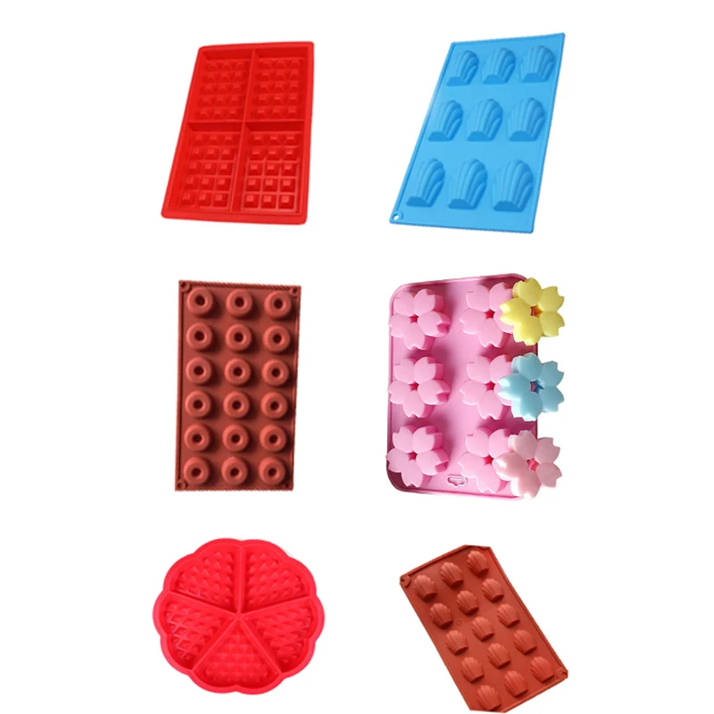 

Non-Stick Donut Waffle Maker Madeleine Silicone Mold For Baking Cat Paw Chocolate Cake Mould Confectionery Bakeware Kitchen Tool