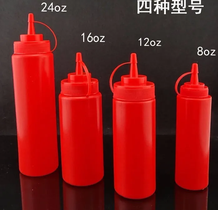 Бесплатная доставка 480 мл пластиковая бутылочка для соуса выдавливаемая бутылка