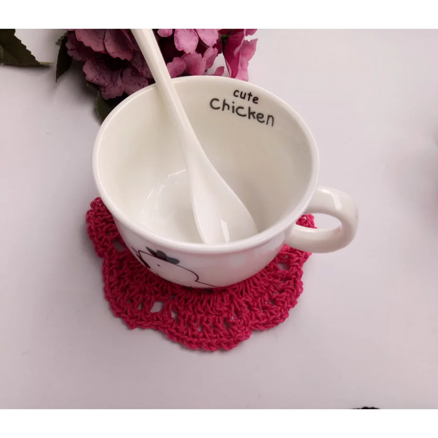 50pcs/lot Handmade Crochet Multi-Color 10cm Colorful flower Placemat Vintage Look Crocheted Doilies For Wedding Gift Free Ship | Дом и сад