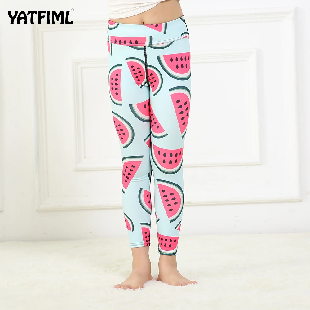 Леггинсы YATFIML для мам и я штаны с цифровым принтом девочек эластичные спортивные