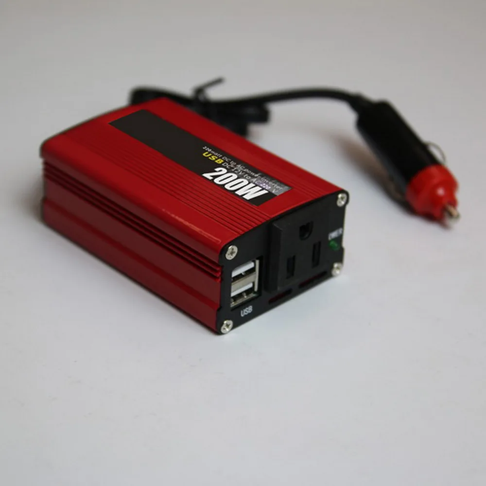 

2018 new Polarlander 200W Power Inverter 50Hz with USB Modified Car Sine Wave DC 12V to AC 220V Red hot sale