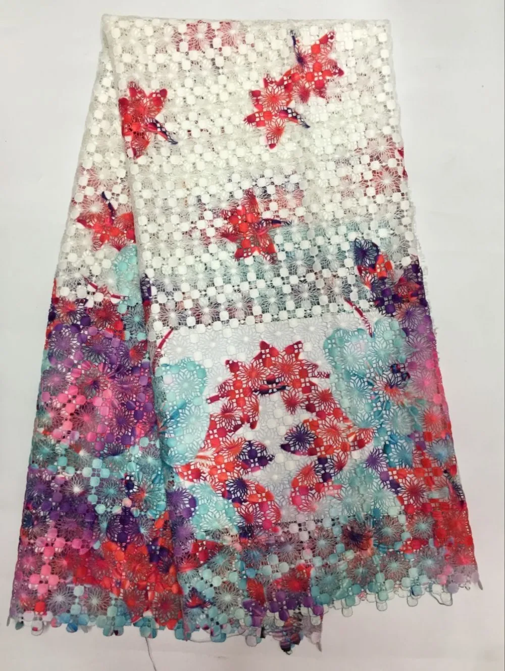 Нигерийская кружевная ткань гипюр хлопок химическое французское кружево желтый