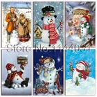 Алмазная живопись сделай сам, вышивка крестиком, искусственная Бриллиантовая мозаика в виде снеговика, Новогоднее украшение, подарки, ландшафт