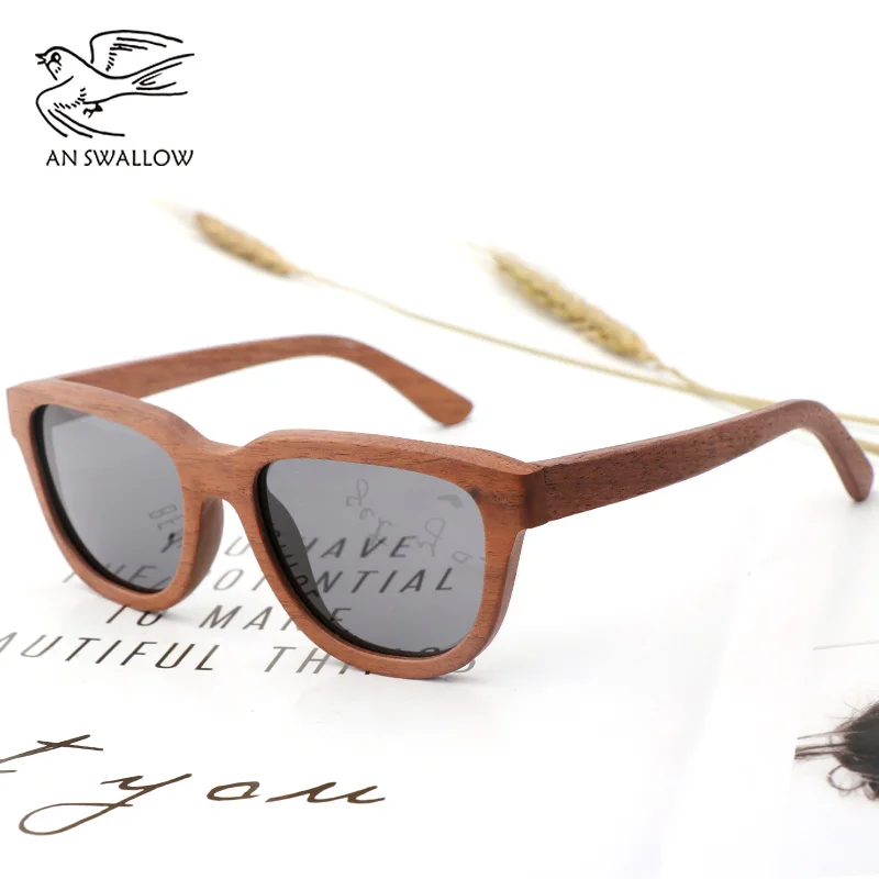 NewBambooand Wood Glasses Black Walnut Retro SunglassesCoated TAC Lens UV400 Anti-ultraviolet Polarization Men's Sunglasses |