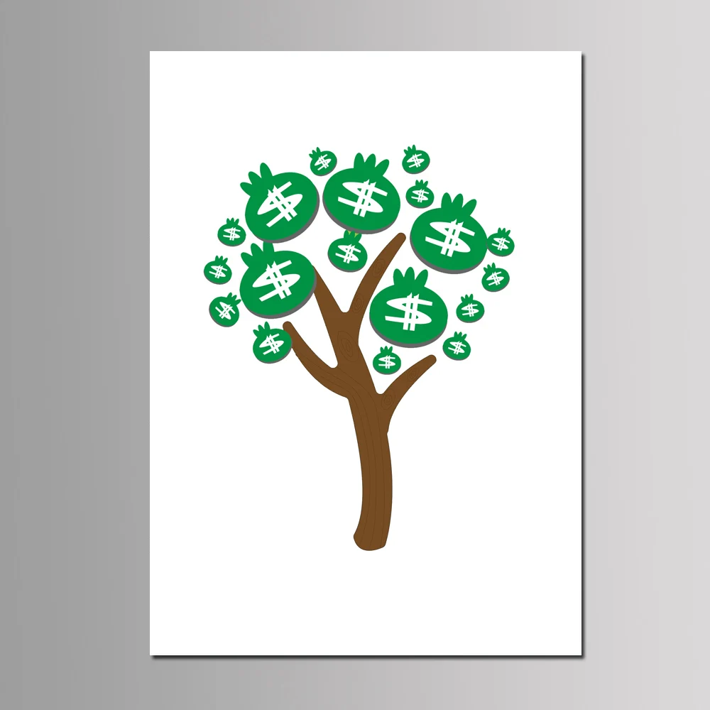 TR-14-1 New DIY Money Tree Annual Meeting Fingerprint Signature Guest Book Wedding Party Decoration Printed Canvas Painting 50*70cm - Цвет: TR-14-1