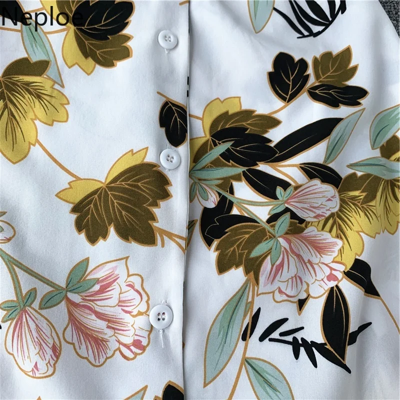 Neploe Ретро французское женское платье летняя кофта с v-вырезом Vestidos шифон высокая