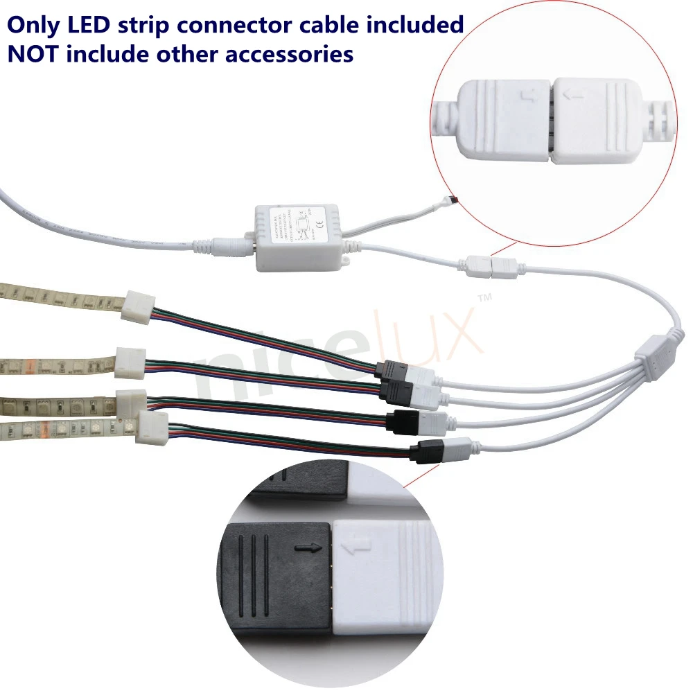 

4pin 5pin RGB LED Strip Connector 1 to 2 3 4 Plug Power Splitter Cable Needle Female Male Connector Wire for RGBW LED Tape Light