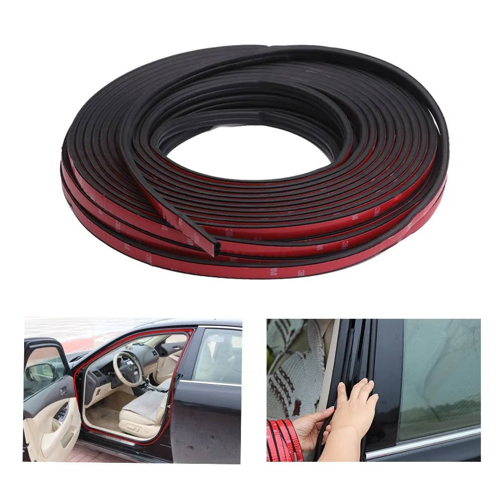 General Car Door Seal Strip For Window Noise Insulation 5M B Type Weatherstrip Rubber Interior Accessories | Автомобили и