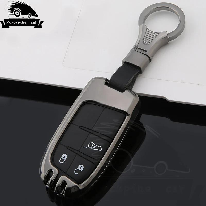 Чехол для ключей из оцинкованного сплава Fiat Jeep Cherokee Compass Patriot Dodge Journey Chrysler 300C
