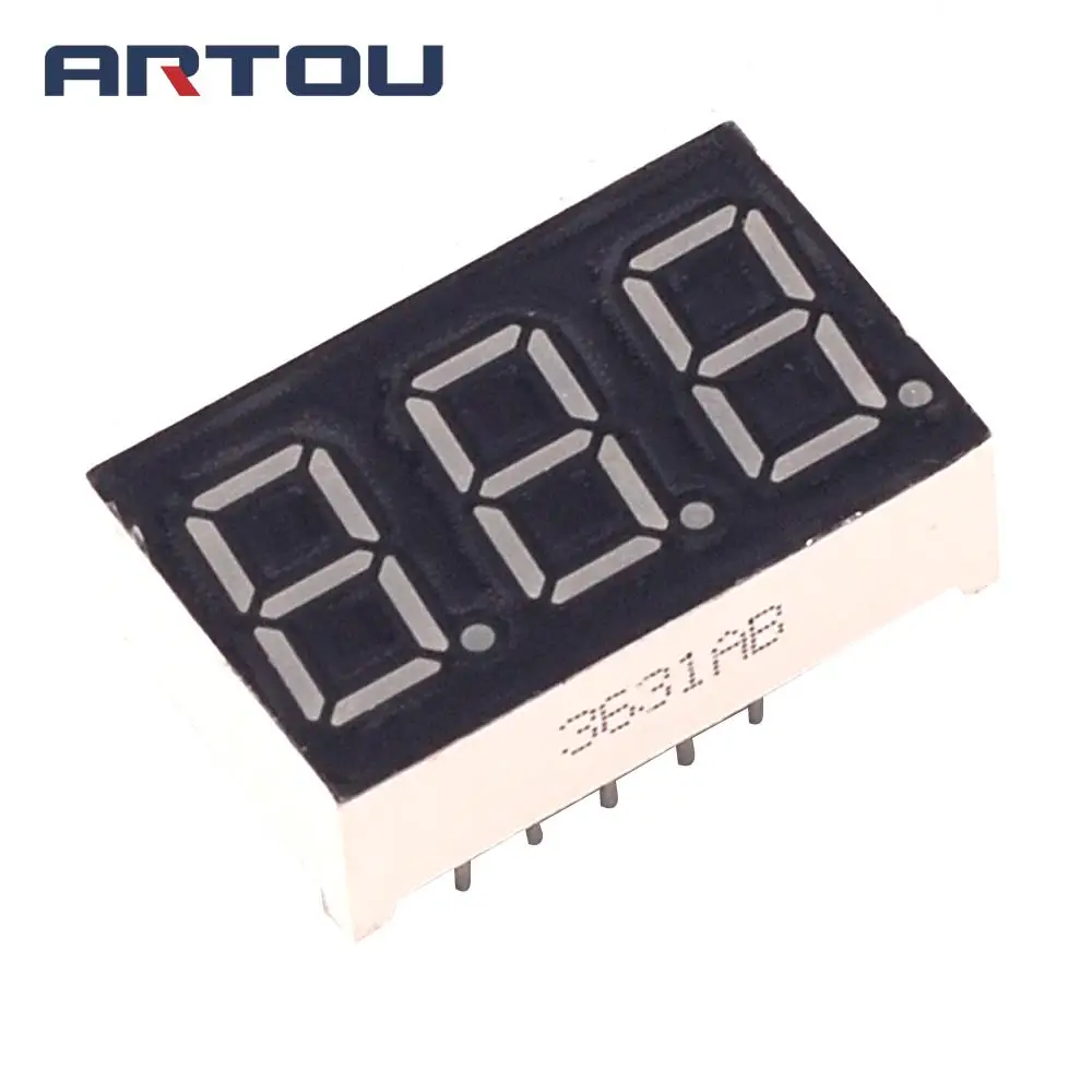 

10PCS Common Cathode 3Bit Digital Tube 7 segment 0.36" Yellow Green LED Display