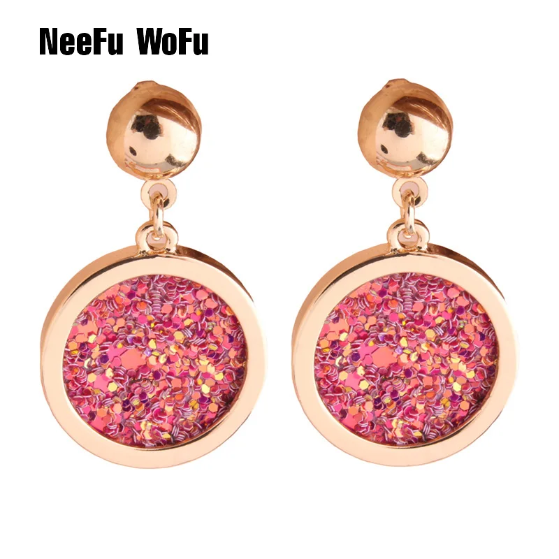 Кожаные серьги NeeFu WoFu большие длинные круглые подвески женские трость
