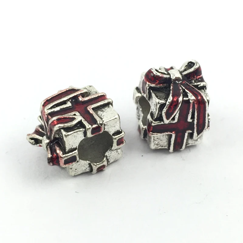 Рождественская Подарочная коробка очаровательные Европейские Бусины подходят