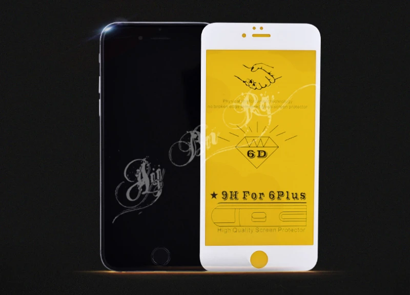 6D полное покрытие закаленное стекло протектор экрана для iphone 8 7 Plus 6 6S Xs Max Xr X 9H изогнутые края стеклянная пленка черный белый