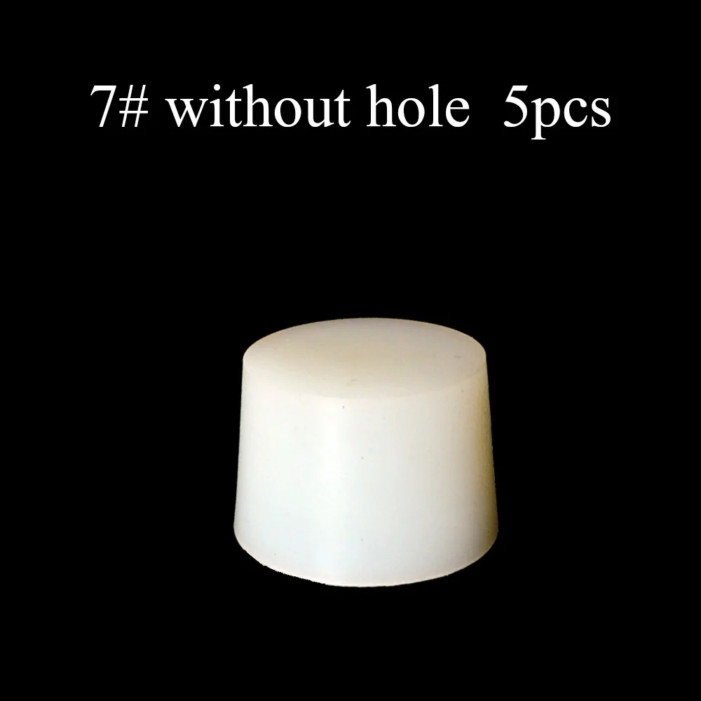 7 without hole 5pcs Домашние винные пробки для варки, Силиконовая пробка с отверстием для воздушного клапана, пузырьковый клапан, класс с силиконовой резиновой пробкой, пивоваренный инструмент acces - Цвет: 7 without hole 5pcs