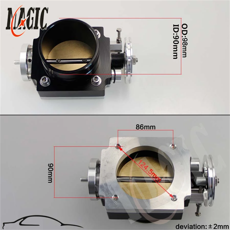 

80MM Black THROTTLE BODY PERFORMANCE INTAKE MANIFOLD BILLET ALUMINUM HIGH FLOW