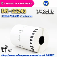 7 refill rolls compatible dk 22243 label 102mm30 48m continuous compatible for brother ql 1060 label printer white paper dk2243