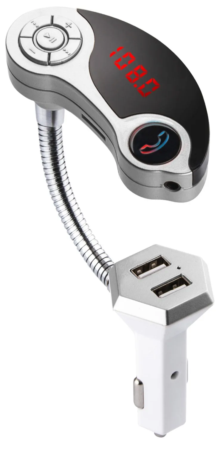 Портативный fm-передатчик Siparnuo автомобильный комплект с двумя USB-портами Bluetooth