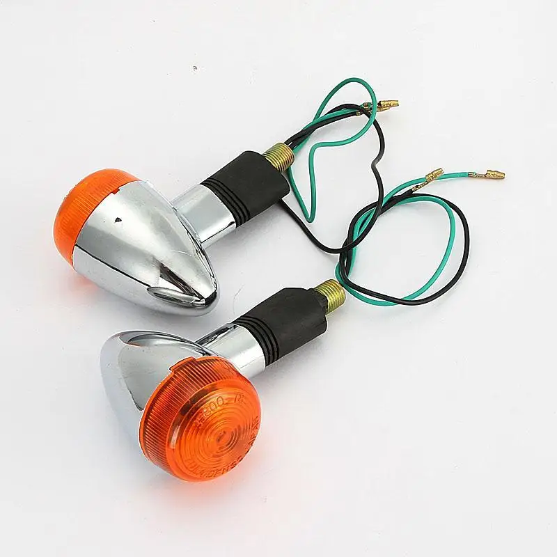2x 12V Universal Motorcycle Turn Signal Light Amber Indicator Lamp Bullet Flash Bike Blinkers For Harley Davidson |