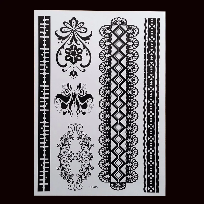 1 шт. Горячая Новинка черная хна тату поддельные кружева флэш арабские индийские