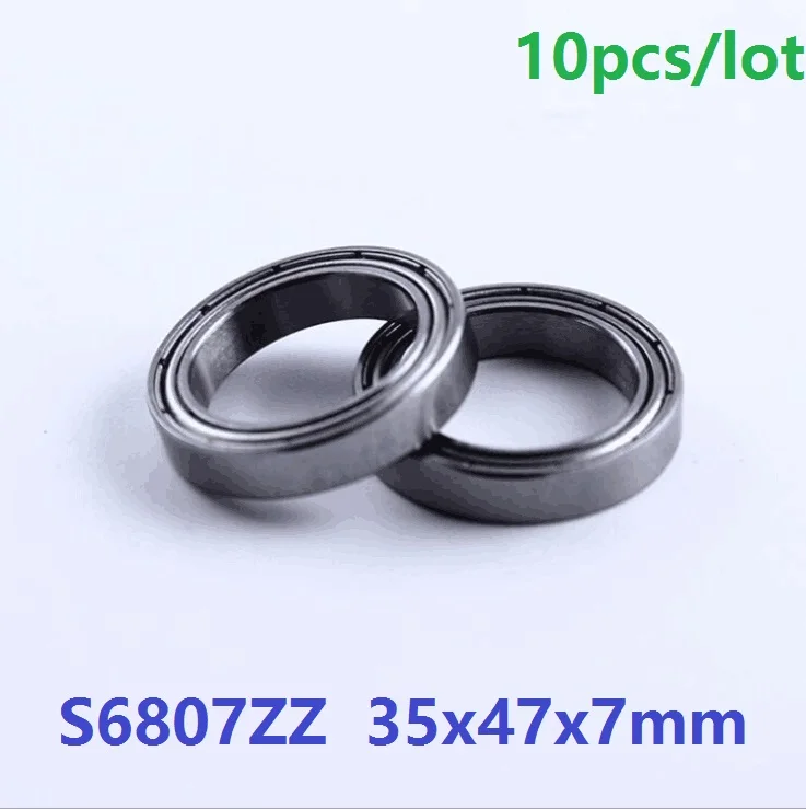 10pcs/lot ABEC-5 S6807ZZ S6807 ZZ Stainless Steel bearing 35*47*7 mm Deep Groove Ball Bearing 35x47x7 | Обустройство дома