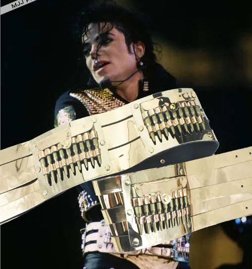 Rare MJ Michael Jackson Jam Dangerous Golden Leather Matel Bullet Handmade Belt Punk Rock All Size For Collection Show