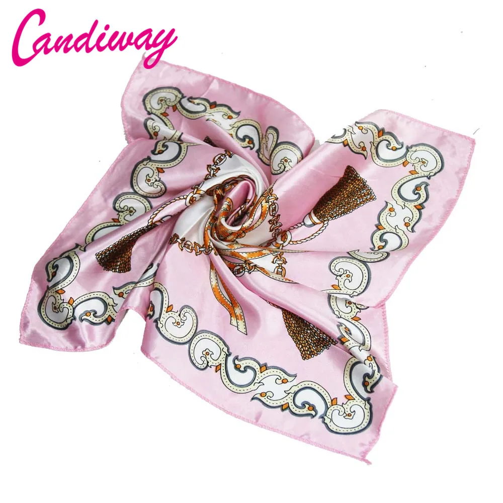 Женский роскошный шарф Candiway розовые брендовые шарфы из 100% шелка небольшие