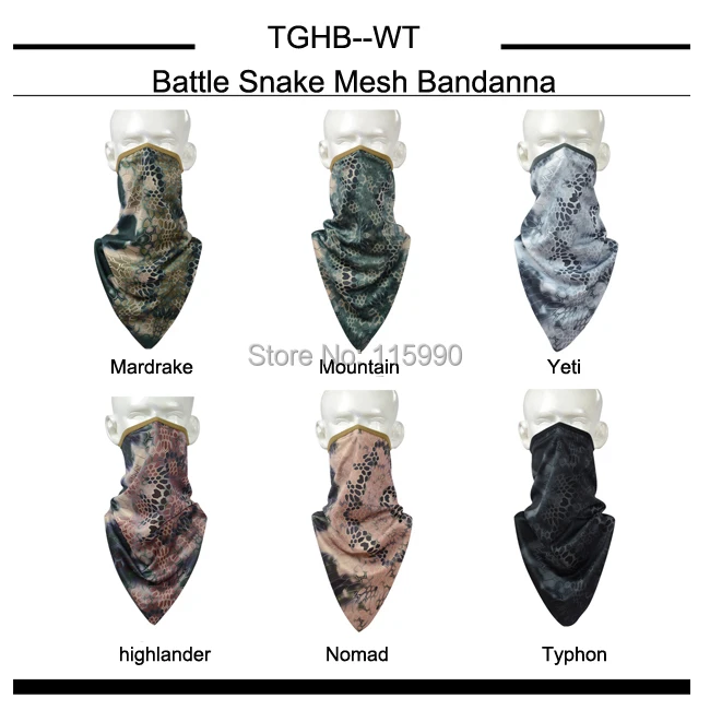 Боевая змея Tri-угловой шарф/горная бандана/Боевая camo bandanna/прогулочные спортивные