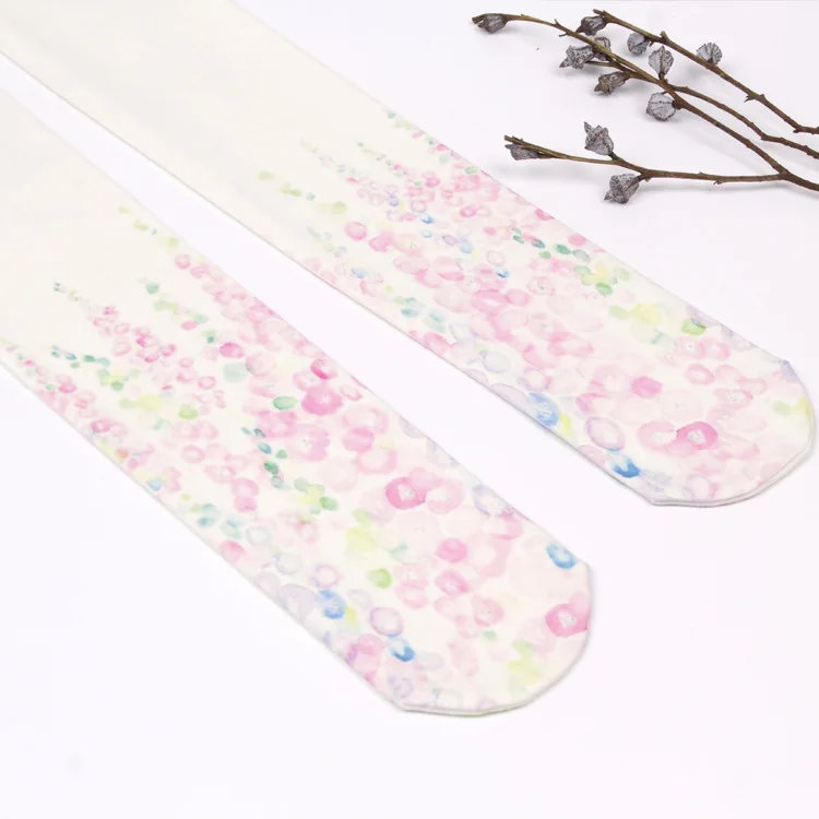 2018 новые женские колготки оригинальный дизайн с цветочным принтом 480D Высокое