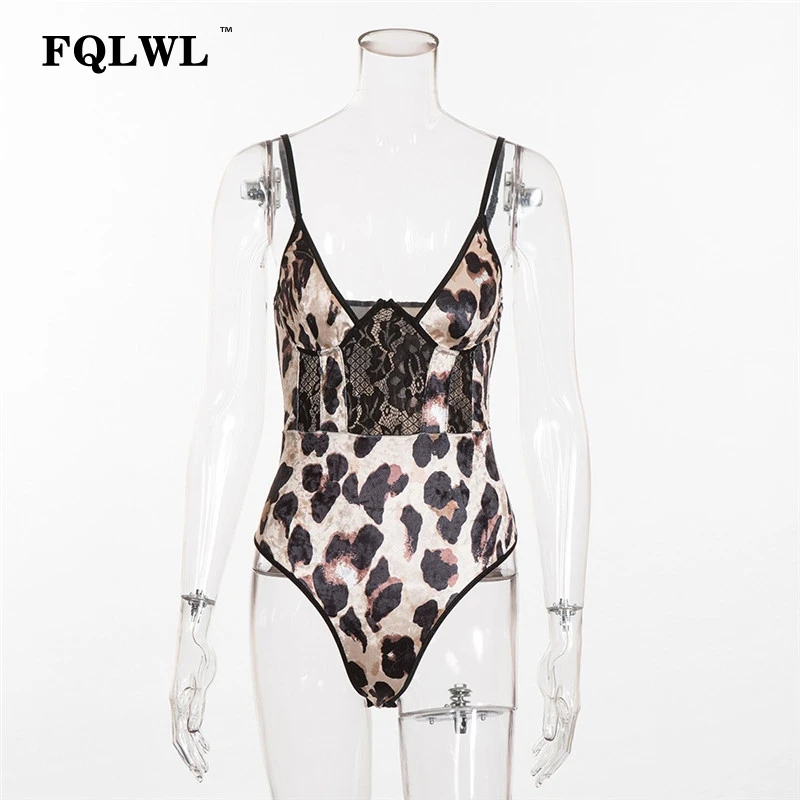 Женское леопардовое боди с открытой спиной FQLWL Летний комбинезон принтом змеи и