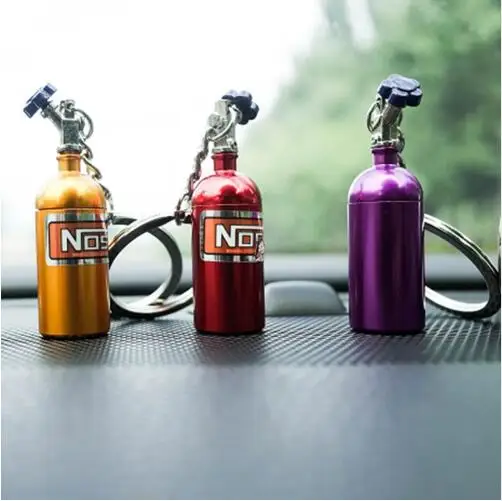 Металлический брелок для автомобиля ключей NOS турбо нитрген бутылка стайлинга автомобиля|Кольца ключей| |
